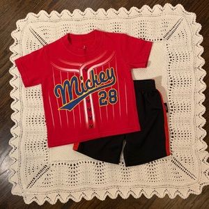 Disneyland Mickey Baseball Tee and Shorts